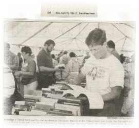 Lance at a Library book sale.